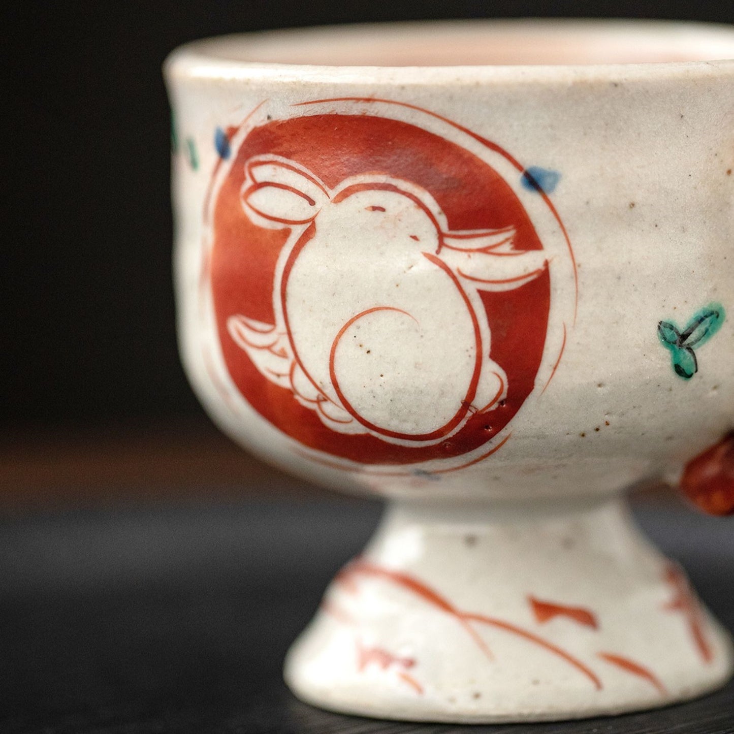 Zoho Gama Red Rabbit Pedestal Mug
