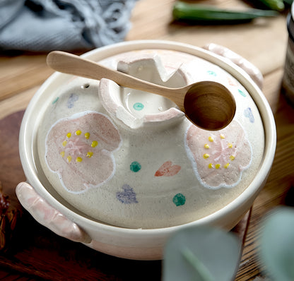 Toshiyuki Floral Banko Ware Earthen Pot